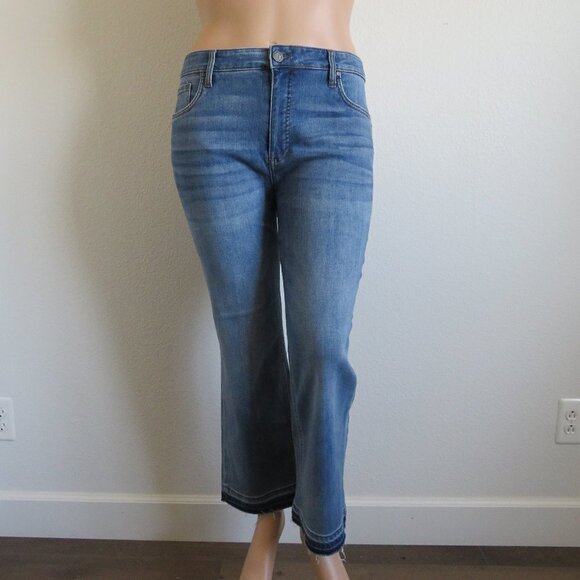 KUT from the KLOTH Jeans $104 Ankle FLARE Kelsey Fab Ab Distressed Plus Size 16P - Picture 3 of 4